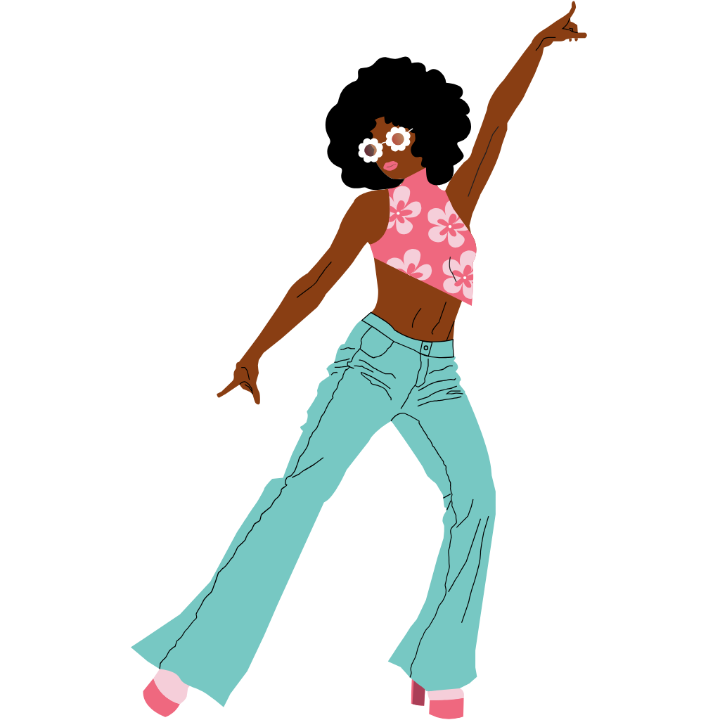 photo of a 1970s female dancer in a murder mystery game